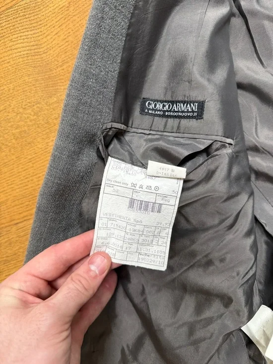 Giorgio Armani Vestimenta Spa Blazer IT 50 Gray Made in Italy Luxury Wool Silk - Picture 4 of 5